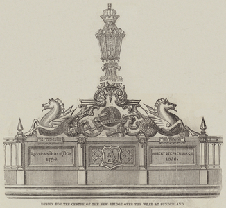 Design for the Centre of the New Bridge over the Wear at Sunderland (engraving)