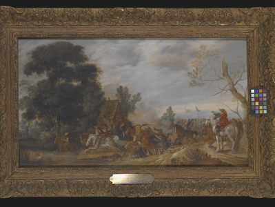 The Skirmish (oil on wood)