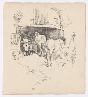 The Smith's Yard, 1895 (ink on paper)