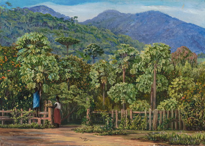 Papaw trees at Gongo, Brazil, 1872-73 (oil on board)