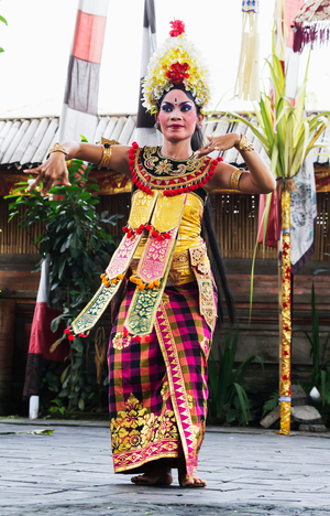Balinese Dancer using Codified Hand Positions and Gestures at a Barong Dance Performance in Batubulan, Bali, Indonesia (photo)