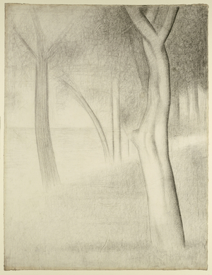Trees (study for La Grande Jatte), 1884 (conté crayon on paper laid down on board)