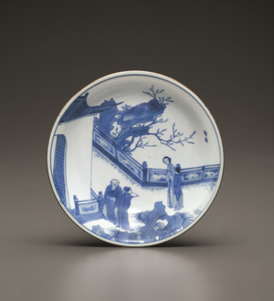 A blue and white shallow bowl, Shunzhi Period,  c.1650 (ceramic)