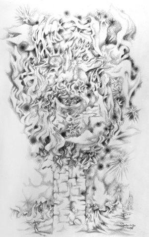 Monument d'un Zeus, 1963 (pencil on paper)