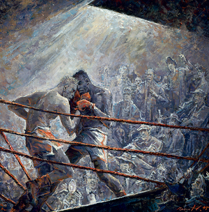 Boxers, 1995 (mixed technique on canvas)