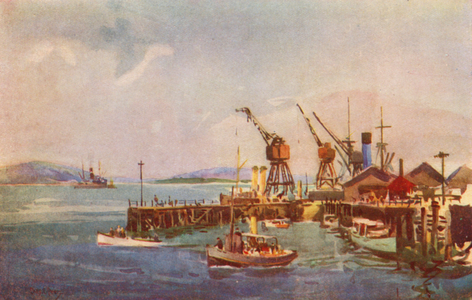 A Jetty in Durban Harbour (colour litho)