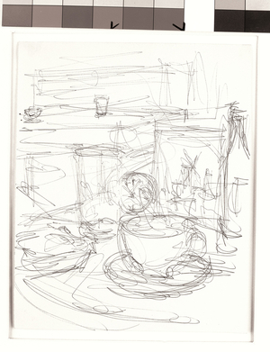 Still Life with Cup, c.1965 (ballpoint pen on paper)