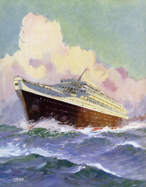 A Liner of the Future (colour litho)