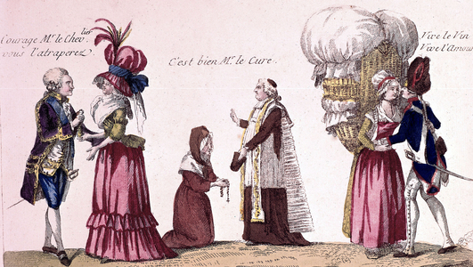 Three estates of French society : nobility, clergy, the Third Estate, engraving, French Revolution (1789-1799)