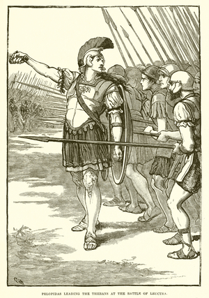 Pelopidas leading the Thebans at the battle of Leuctra (engraving)