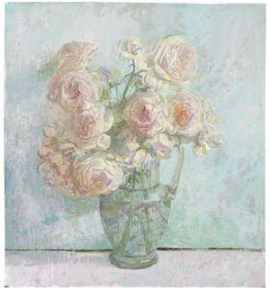 Pink Roses in a Glass Jug, 2015 (oil on linen)