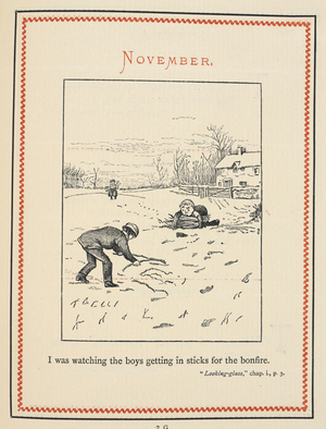 November.
I was watching the boys getting sticks in for the bonfire.