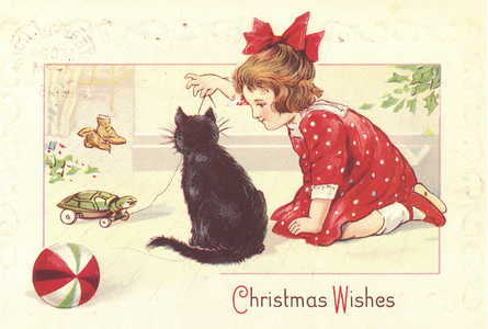 Cats Toys Greetings Card, USA, 1890s