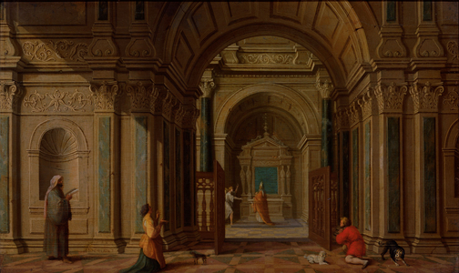 The Archangel Gabriel Appearing to Zacharias, 1625 (oil on panel)