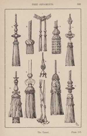 Ornament: Free Ornaments, The Tassel (engraving)