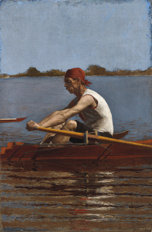 John Biglin in a Single Scull, 1874 (oil on canvas)
 