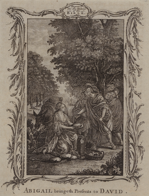 Abigail bringeth Presents to David (engraving)