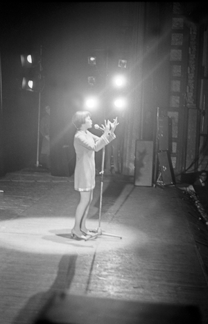 French singer Mireille Mathieu in concert at Hamburg, Germany early 1970s