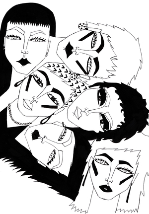 Faces, 2017 (felt tip pen on paper)