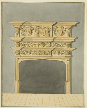 Chimneypiece at 49 Broad Quay (w/c on paper)