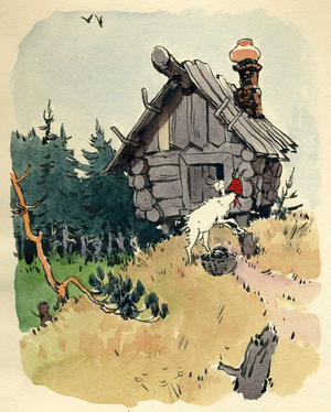 Illustration from 'The Wolf and the Seven Young Kids' (watercolour on paper)