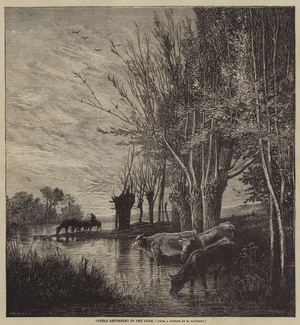 Cattle returning to the Farm (engraving)