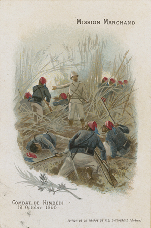 Chocolat d'Aiguebelle trade card, Marchand Mission (chromolitho)