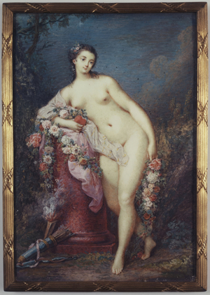 Venus leaning against a column, circa 1780 (watercolor, gouache, ivory, metal, gilding)