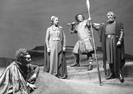 The Nibelung scene by Richard Wagner (b/w photo)