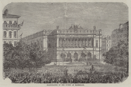 Inauguration of the Bourse at Marseilles (engraving)