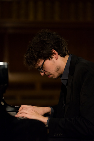 Lucas Debargue during the studio recording of his first CD, Berlin, 2016 (photo)