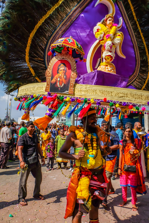 Thaipusam Festival: Young boy in trance at the Batu Caves, Kuala Lumpur, Malaysia