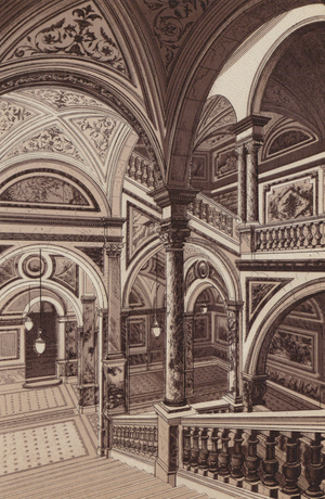 Glasgow: Marble Staircase, Municipal Buildings (litho)