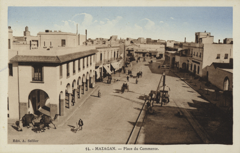Place du Commerce, El Jadida (Mazagan), Morocco (coloured photo)