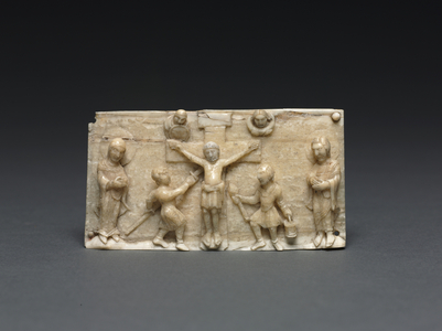 Plaque from a Portable Altar: The Crucifixion, Lower Rhine Valley, 1050-1100 (walrus ivory)