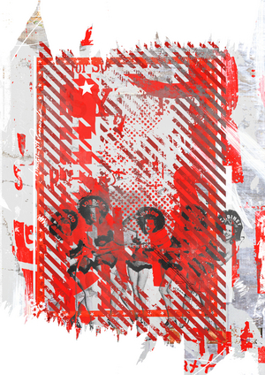 Tracy & her friends, 2015 (Collage on canvas)