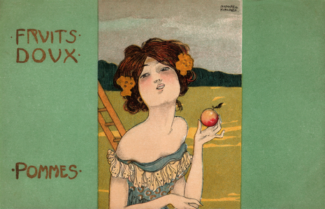 Apple picking, c.1900 (illustration)