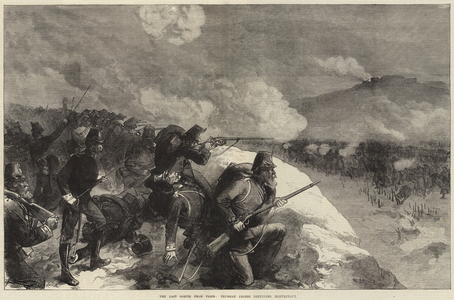 The Last Sortie from Paris, Prussian Jagers defending Montretout (engraving)