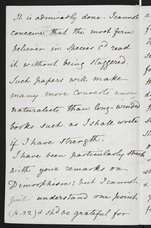 Add. MS 46434, f.61-2 Charles Darwin's natural selection letter to Alfred Russel Wallace, 1866 (ink on paper)