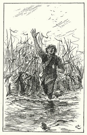 Illustration for Gulliver's Travels by Jonathan Swift (litho)