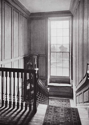 The Barons, Reigate, The Staircase from the Landing (b/w photo)