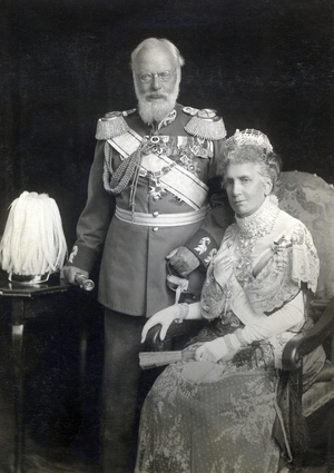 Ludwig III. with his wife Marie Therese, 1914 (b/w photo)