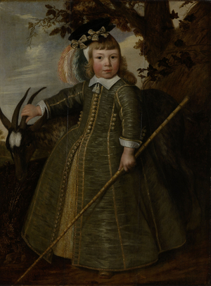 Portrait of a boy with a billygoat, 1652 (oil on panel)