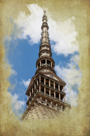 La Mole Antonelliana, Turin, Piedmont, Italy (manipulated photo)