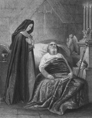 The death of St Patrick (engraving)