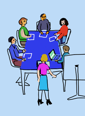 Office meeting, 2007 (computer graphics)