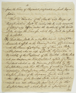 The Bill of Rights, copy signed at Federal Hall, 1789 (ink on paper)