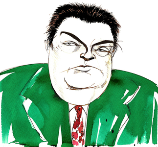 Darius Milhaud (1892 - 1974) French composer, teacher, and member of Les Six, caricature