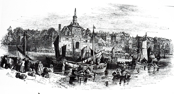 An engraving depicting Rotterdam in 1847, 19th century