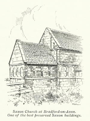 Saxon Church at Bradford-on-Avon (litho)